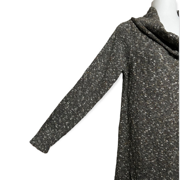 Max Studio Marled Brown Cowl Neck Knit Sweater Dress Long Sleeve Size Medium - Picture 5 of 12